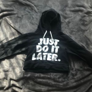 Cropped “Just Do It Later” Hoodie